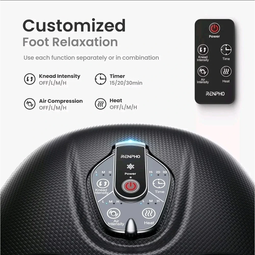 RENPHO Foot Massager Machine with Heat Shiatsu Deep Kneading Neuropathy ‎ Remote